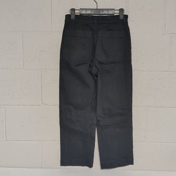 Everlane Black Straight CroppeHigh Waist Pants, Size 0 Short, Minimalist - Picture 4 of 7